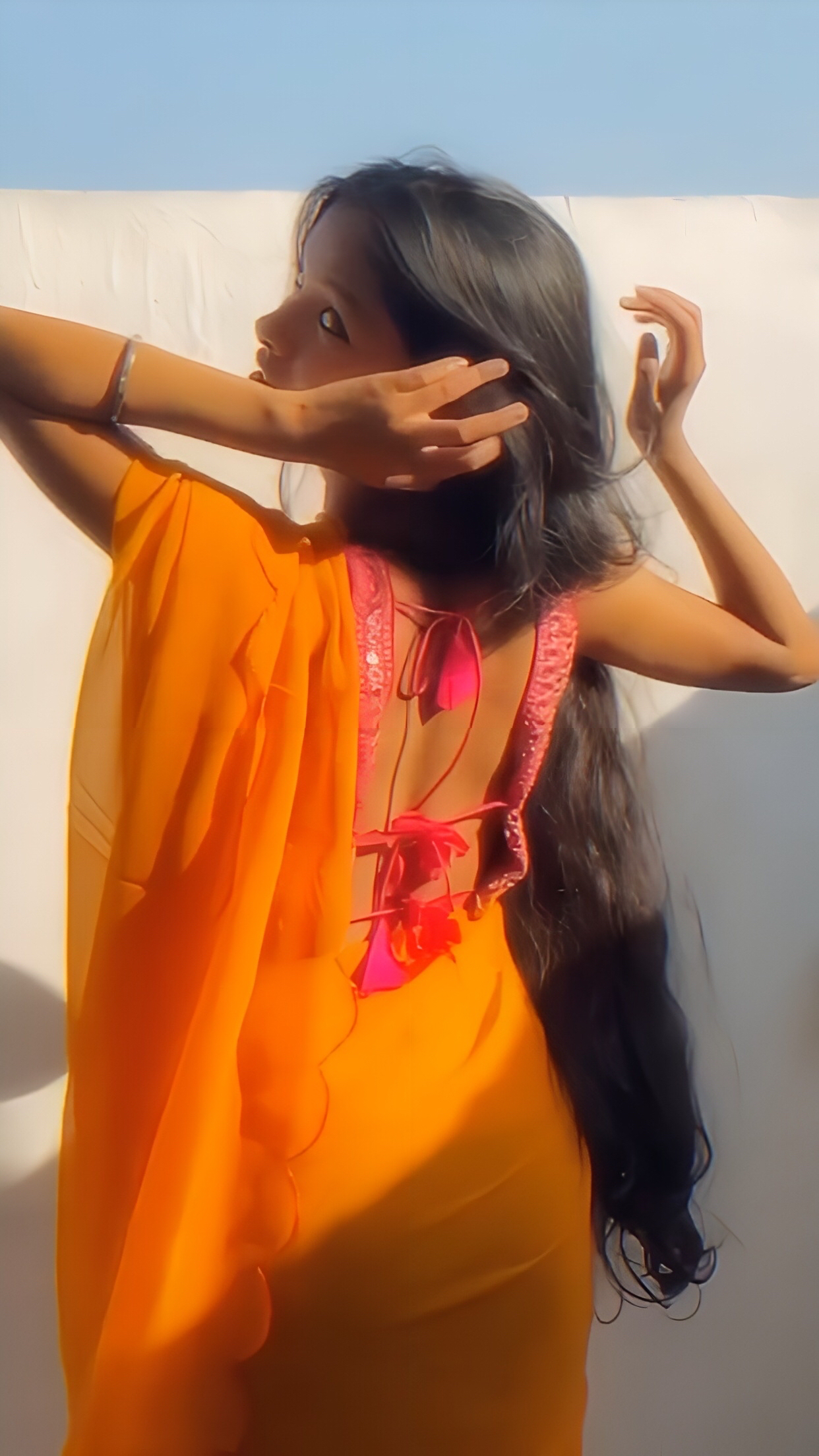 🍯 Silk Chiffon Saree With Free Waist Chain Gift