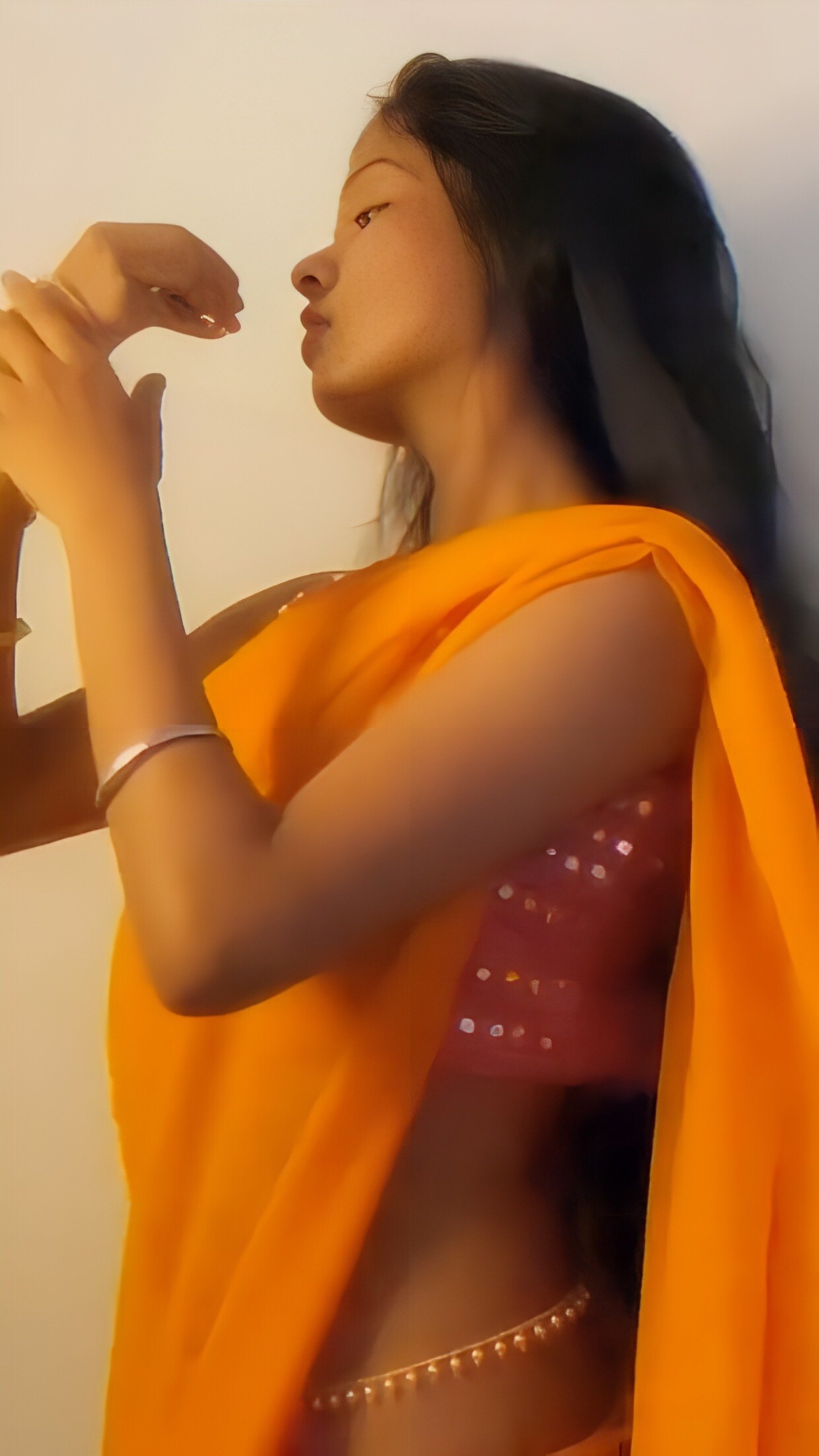 🍯 Silk Chiffon Saree With Free Waist Chain Gift