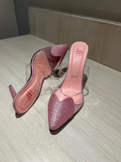 Shiny Heart Mules